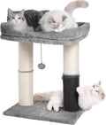 Cat Tree Tower for Large Cats Cat Scratching Post with 20x15.7”Wide Top Bed, Self Groomer, Thick Scratch Post