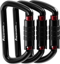 3inch 12kN-2698lbs Auto Locking Carabiner Clips, Solid D Shape, Heavy Duty 7075 Aluminum, Lightweight 1.09oz, Rust