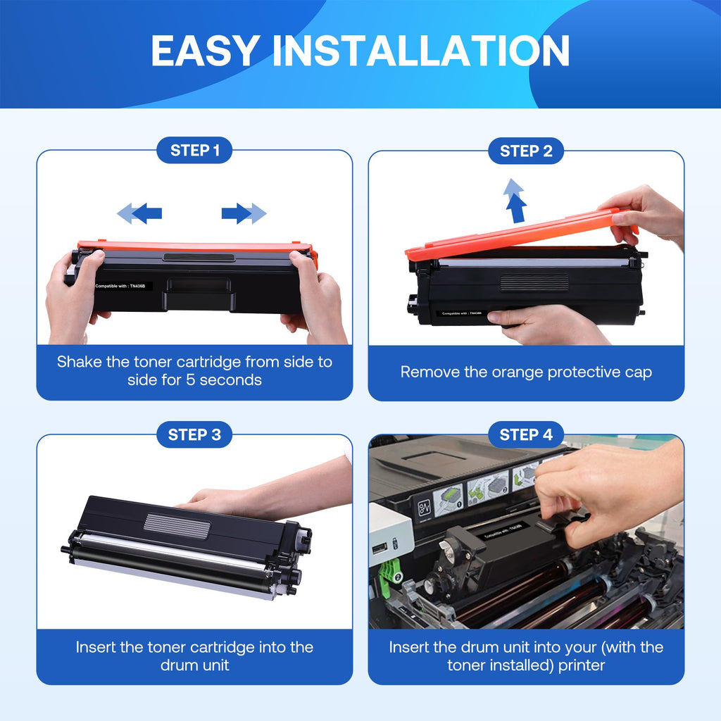 TN436BK Black Toner Cartridge Replacement for Brother TN436, 2-Pack