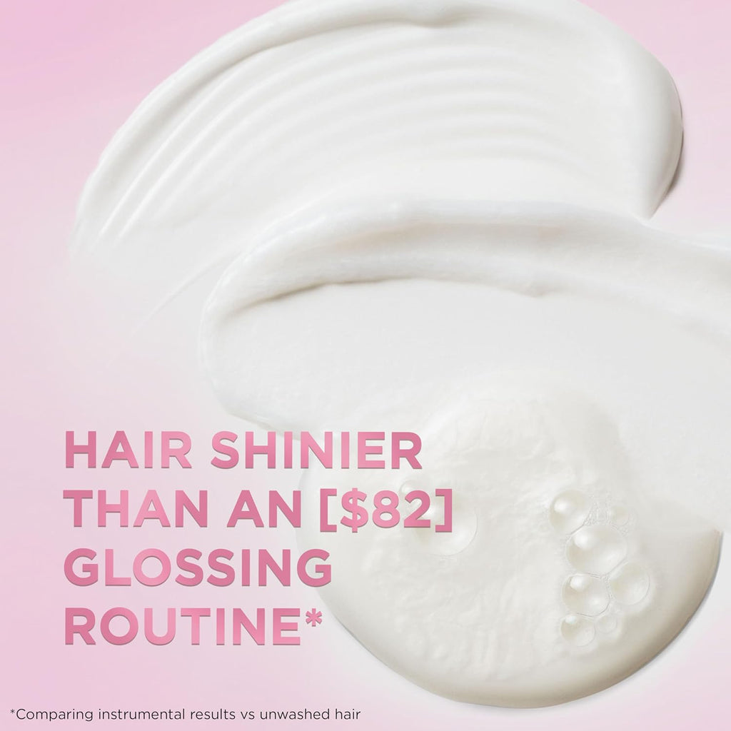 L’Oreal Paris Sulfate Free Glossing Shampoo and Conditioner Set with Glycolic Acid, Provides Intense Glass Shine &