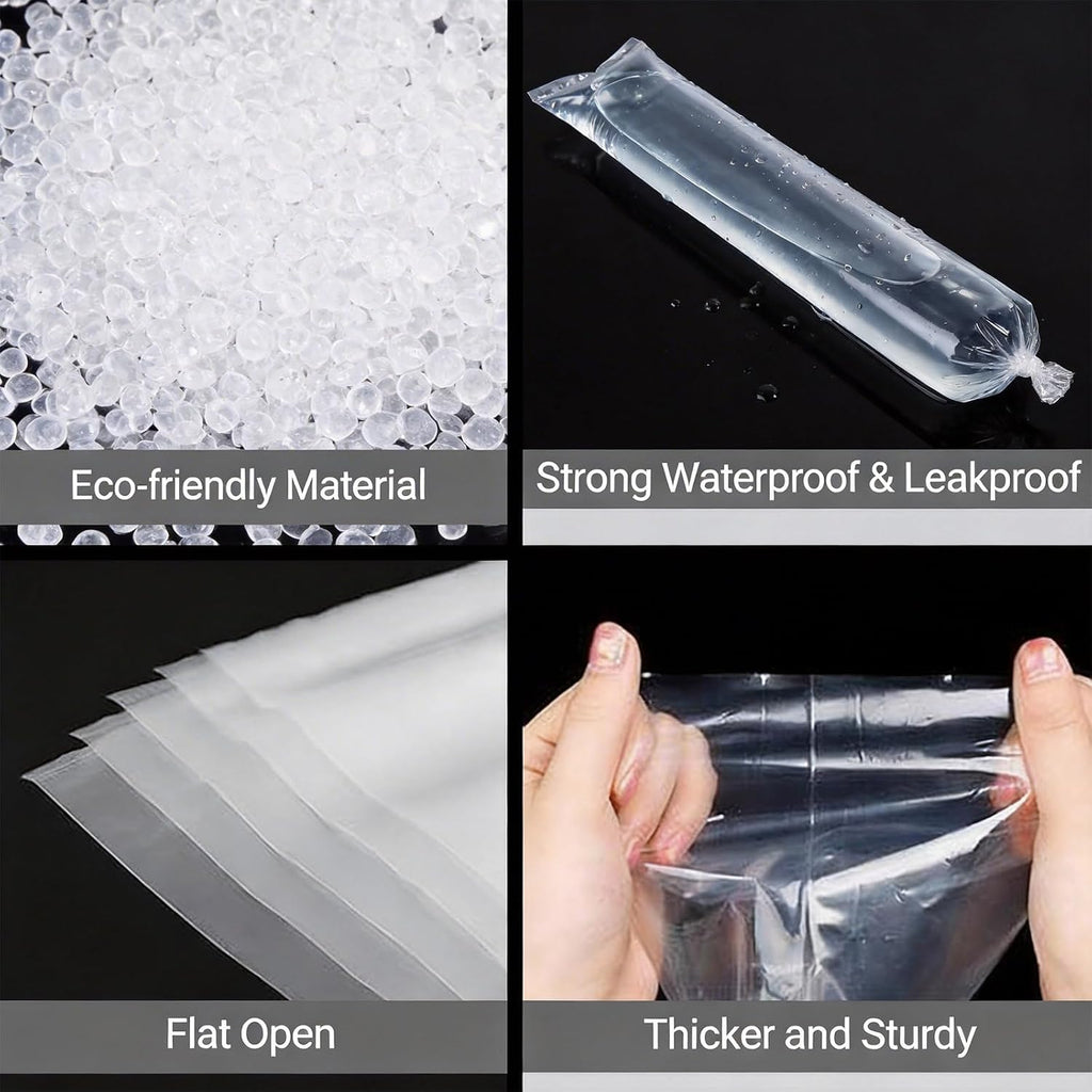 Clear Plastic Sleeves 4x40 Inch, 100 Pack Poster Poly Bags
