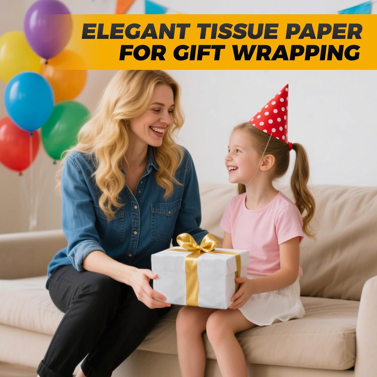 1000 Sheets White Tissue Paper for Gift Bags, 20"x 30" Tissue Paper Bulk