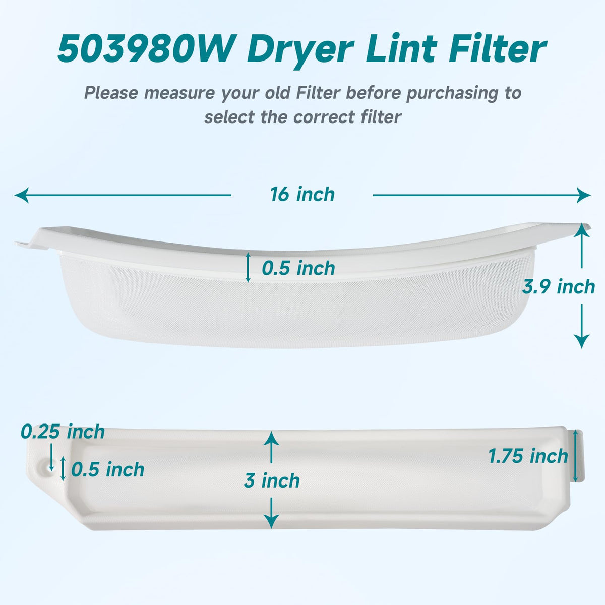 503980W Dryer Lint Filter Replacement Compatible with Speed Queen