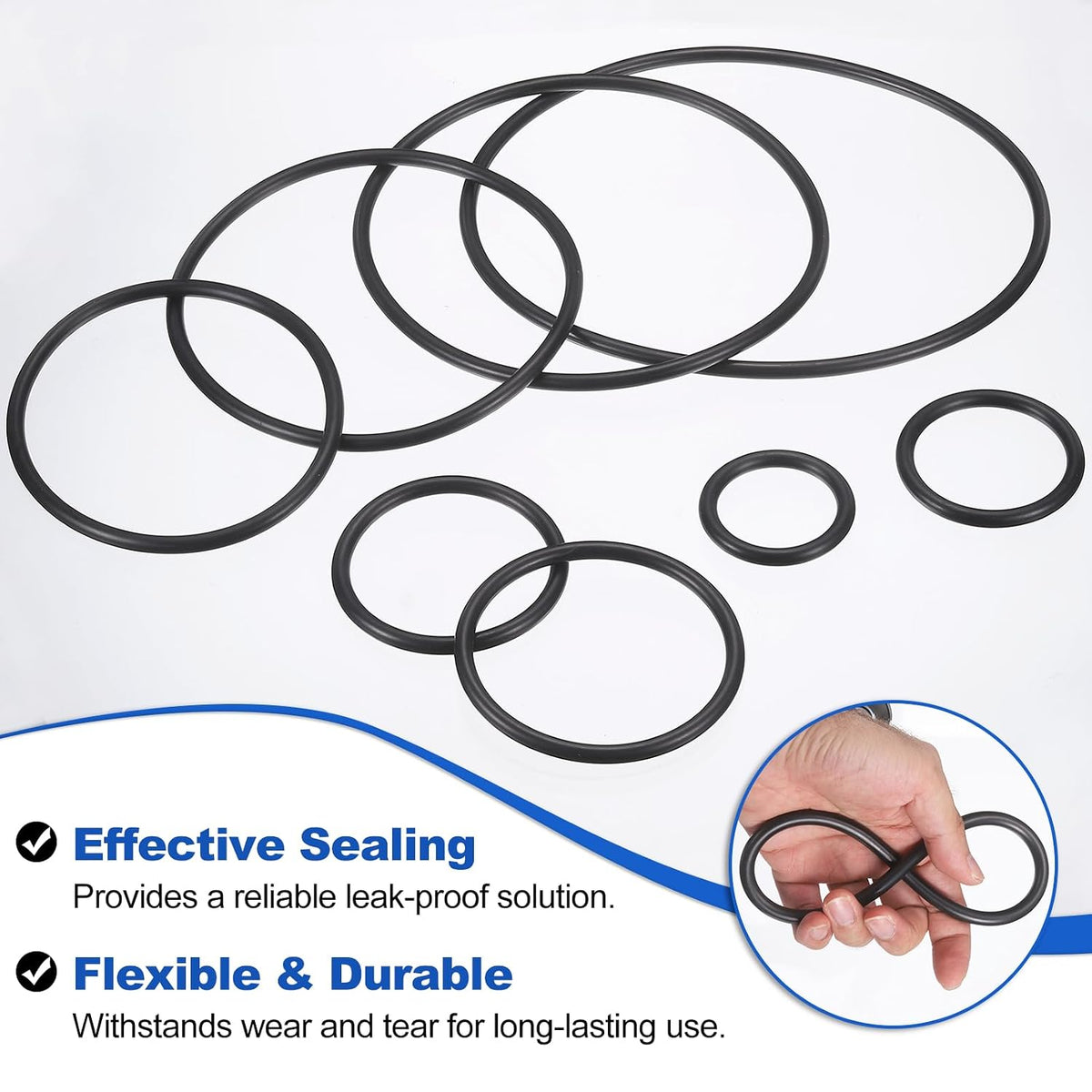 uxcell AS-417 NBR O-Ring 3.475" ID, Hydraulic O Ring Nitrile Rubber Seals