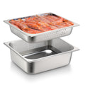 2 Pack Perforated Hotel Pans Set, Half Size, 2.5 Inches, 4 Inches