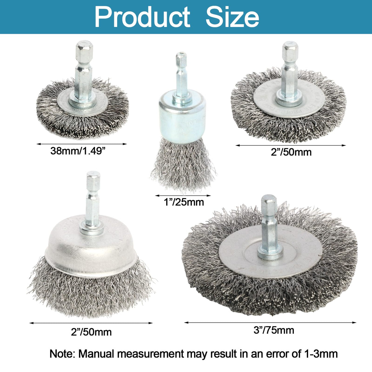 FPPO 12 Pack Carbon Steel Wire Wheel, Cup, Pen Brush Set with 1/4-Inch Hex Shank for Rust Removal, Corrosion and Scrub Surfaces
