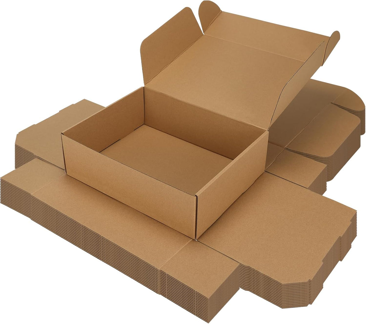 13x10x4 inch Cardboard Shipping Boxes, Set of 15 Gift Boxes, Brown