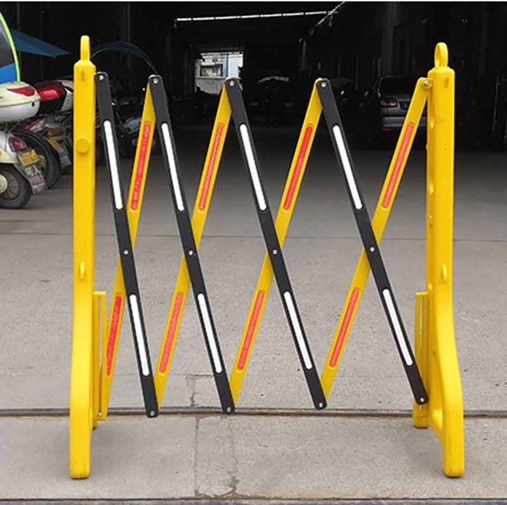 Expandable Mobile Barricade - Foldable Traffic Fence & Safety Barrier Gate | Yellow Plastic Barrier Chain |