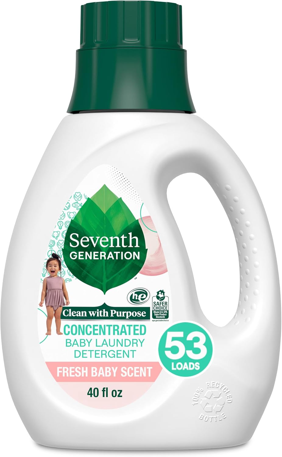 Baby Laundry Detergent, Fresh Scent, 40 oz, 53 Loads