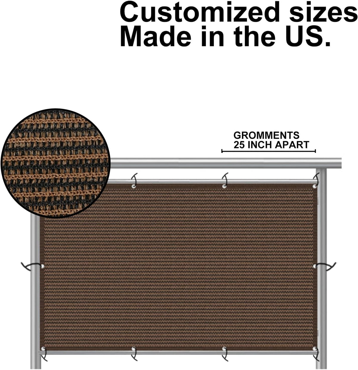 Balcony Privacy Screen Cover Mesh Windscreen Weather-Resistant UV Protection for Backyard Deck, Patio, Balcony, Pool