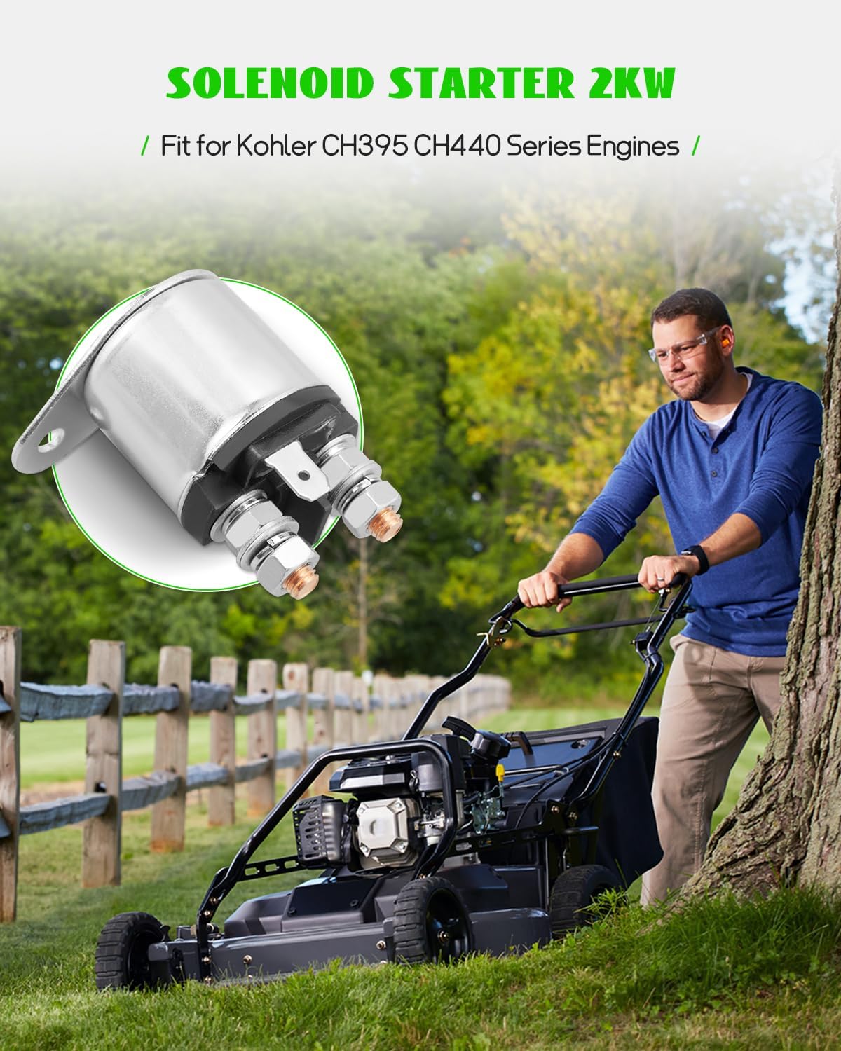 Solenoid Starter Fit for Kohler CH395 CH440 Series Engines Replace 1743505-S