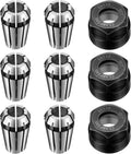 Shimeyao 9 Pcs ER11 Spring Collet Set 1/4'' with Clamping Nut for Cnc