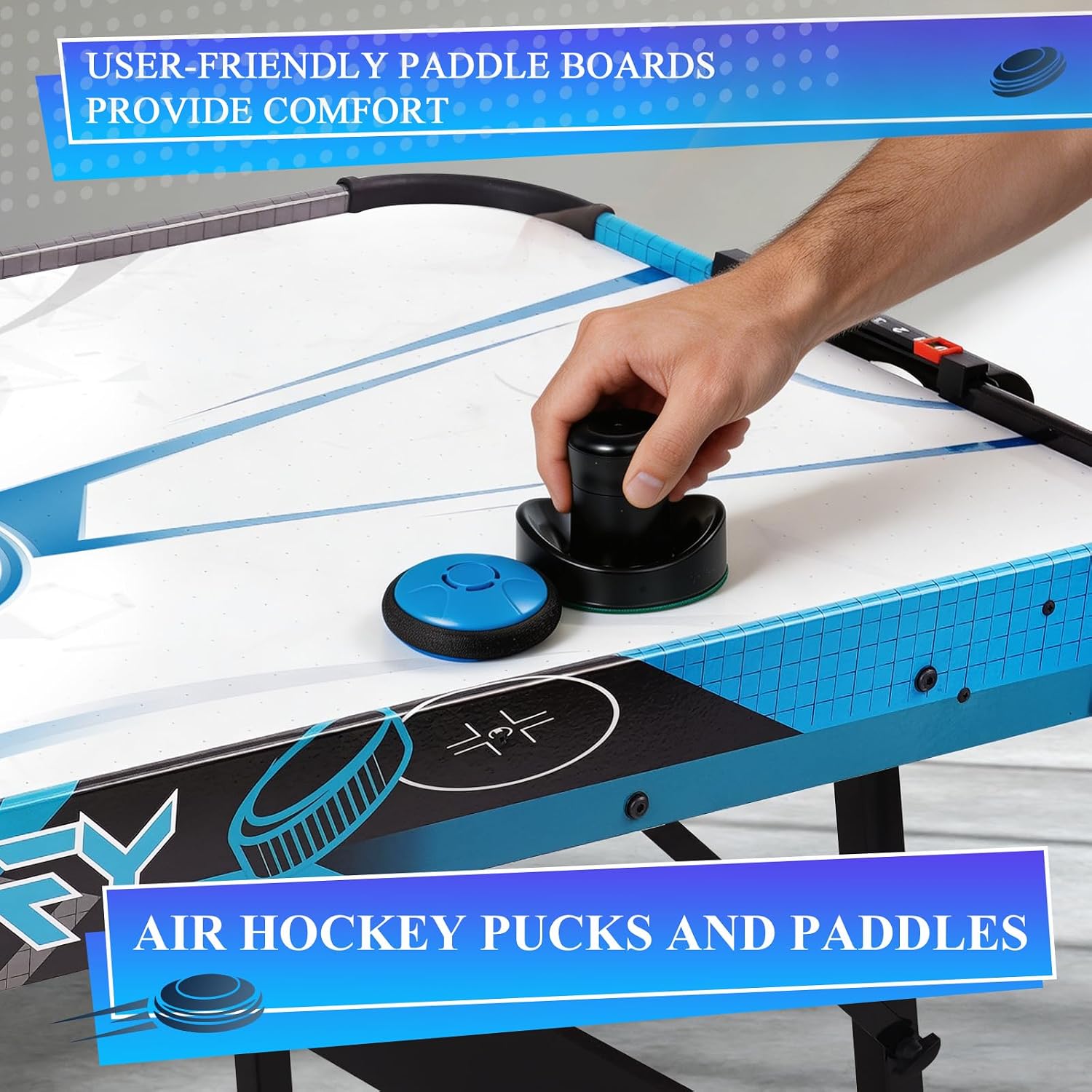 Air Hockey Pushers and Air Hockey Pucks | Indoor Games Goal Handles Paddles Replacement Accessories Set for Game