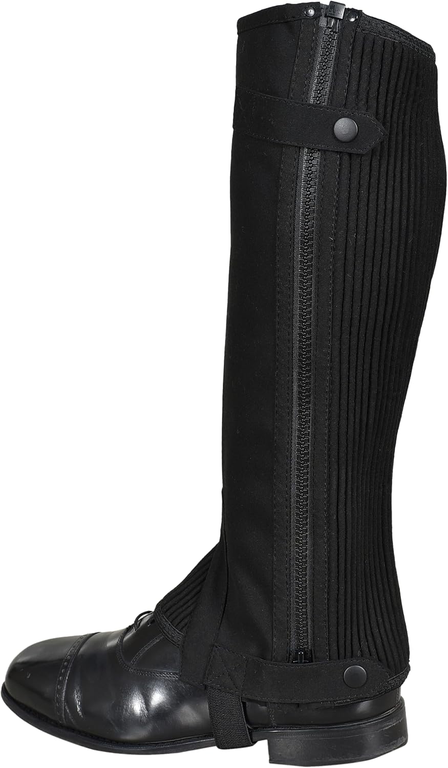 Equestrian Riding Unisex Half Chaps Amara Adult | Synthetic Leather Zip-Up Pair | Accurate Size Chart in Images.