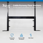 Cable Runway Floor Anchor, Black Powder Coat, 2-Pack