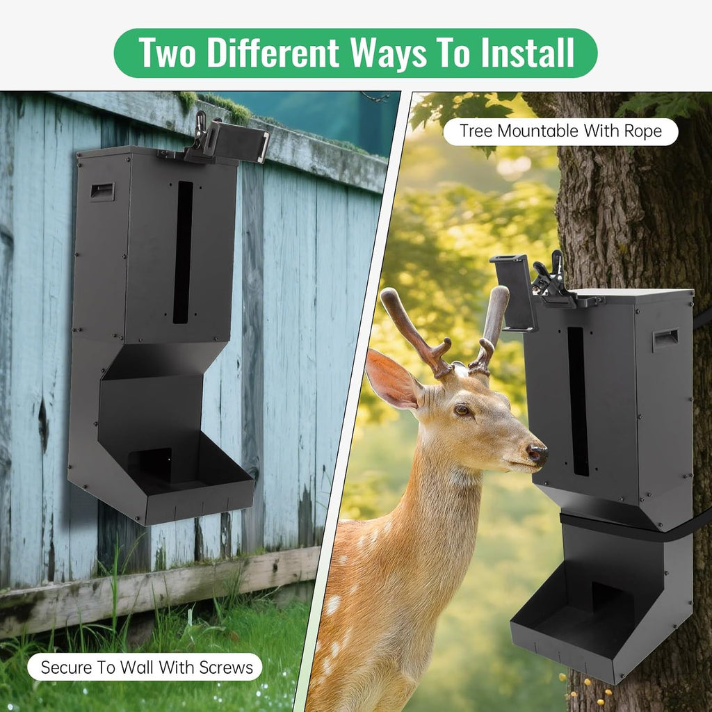 Automatic Metal Deer Feeder – 60 lb/11Gal Capacity