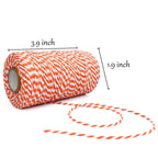 Twine String Orange and White Baker String 328 Feet 2mm Thick Christmas Halloween Twine String for Gift Wrapping DIY