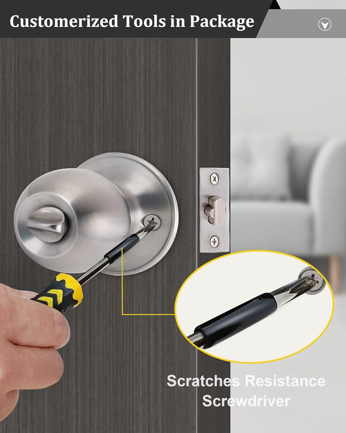 2 Sets All Keyed Same Entry Door Knob and Single Cylinder Deadbolt Combo Set, Round Ball Satin Nickel Exterior Door