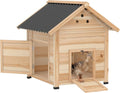Duck Coop, Wooden Duck House, Outdoor Small Animal House with Openable Roof, Double Doors, Removable Base for 1-3
