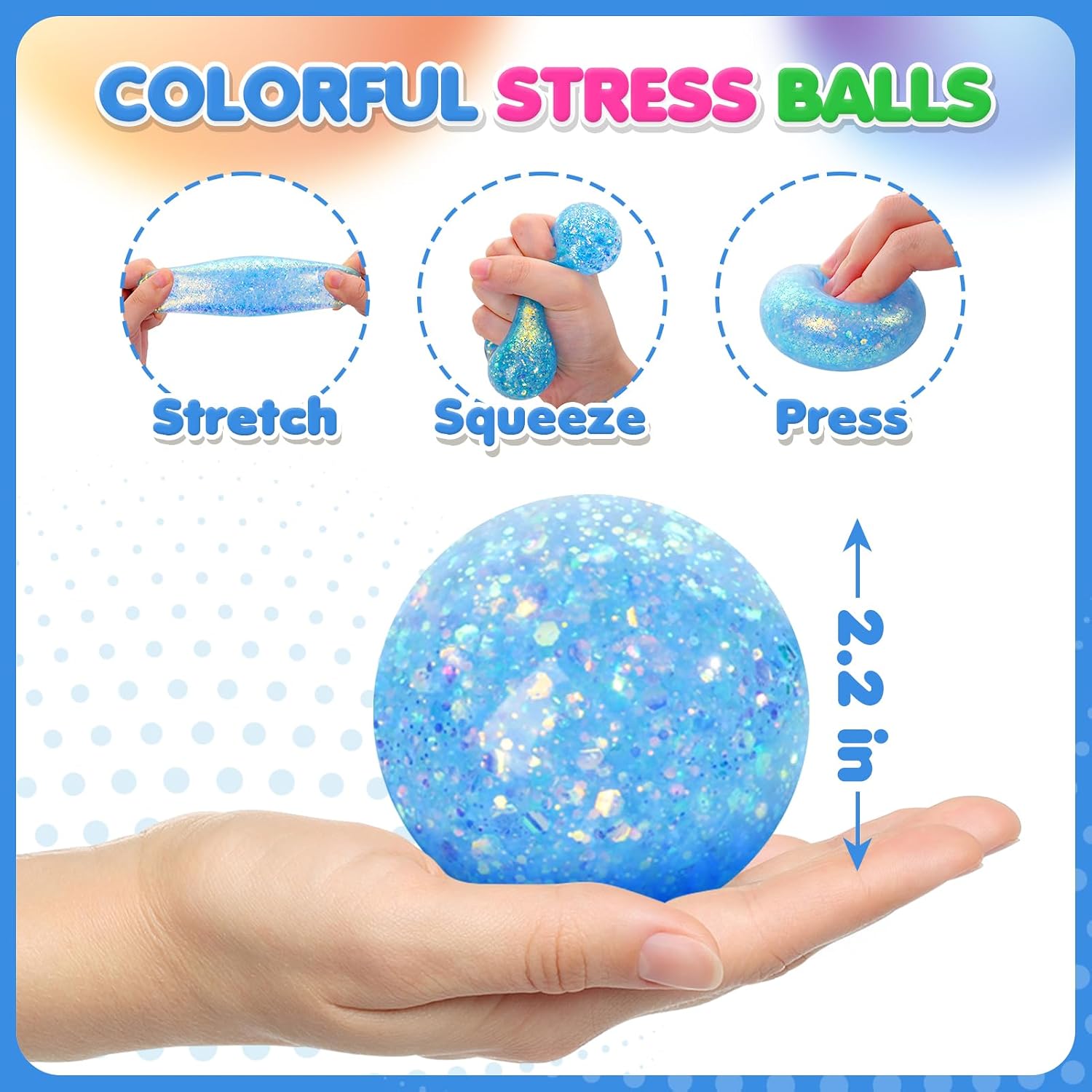 6 Set Squishy Sensory Stress Squeezing Balls for Adults | Sensory Calming Tool to Relieve Nervousness, Vent Mood and