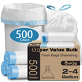 Small Trash Bags Drawstring 2-4 Gallon, 500 Count