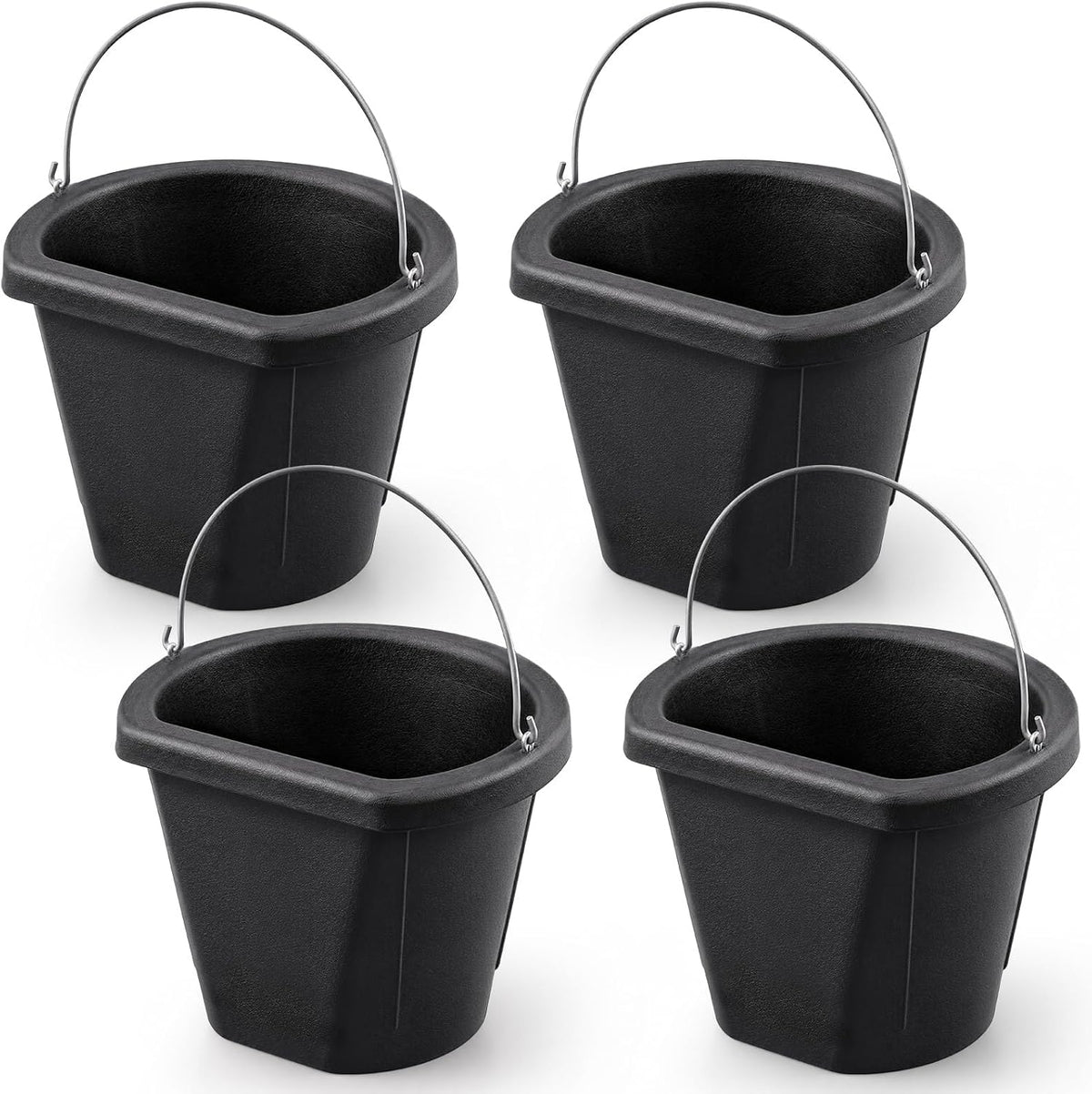 4 Pcs Rubber Horse Feed Bucket Hanging, 18 Quart 4.5 Gallon