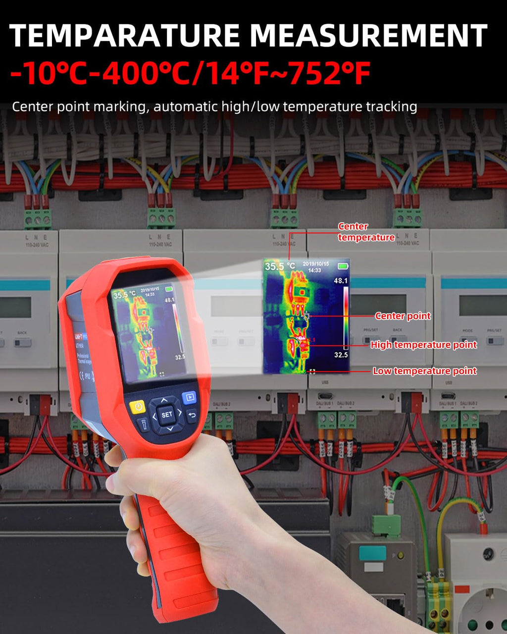 Infrared Thermal Imaging Camera, Rechargable Handheld Thermal Scanner 320 x 240 Super Resolution IR Heat Camera for