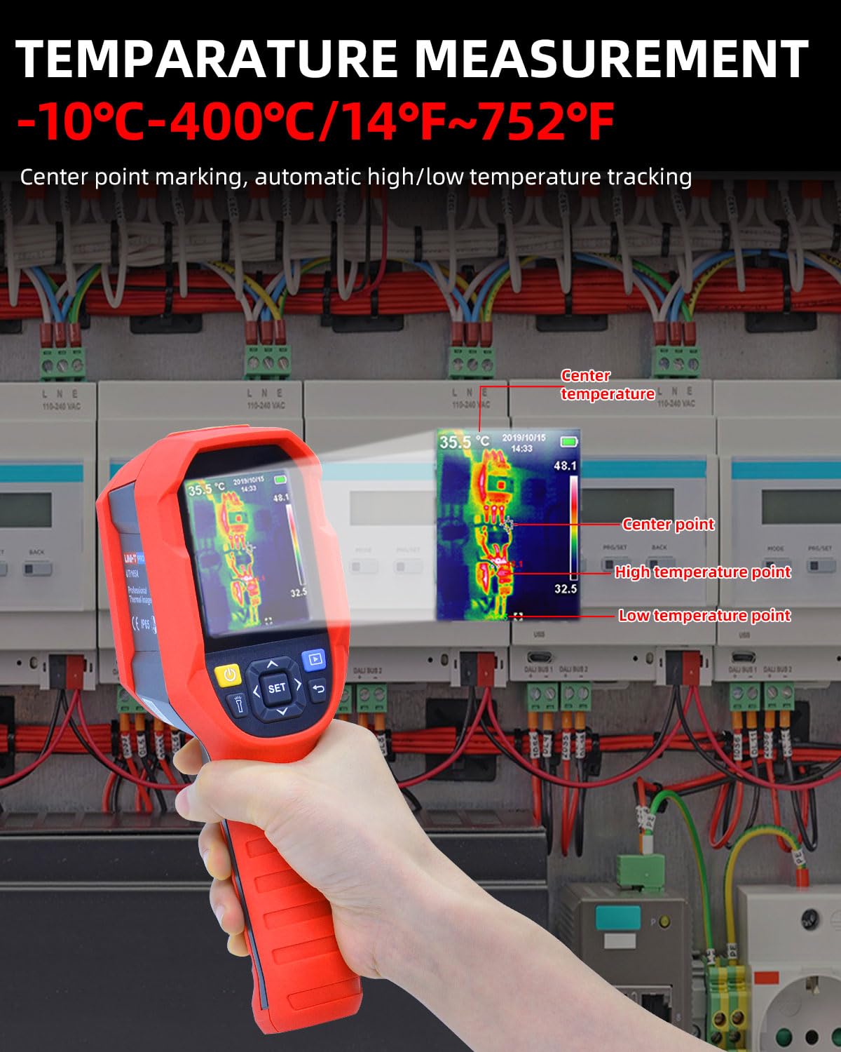 Infrared Thermal Imaging Camera, Rechargable Handheld Thermal Scanner 320 x 240 Super Resolution IR Heat Camera for