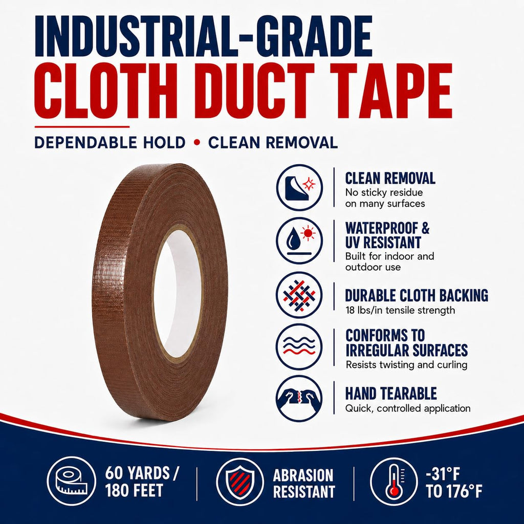 CDT-36 Brown Cloth Duct Tape, 2 Inch x 60 Yards