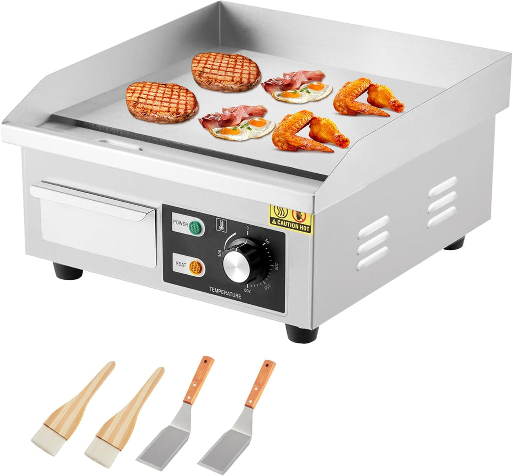 14 In Commercial Electric Griddle, Flat Top Grill Countertop Griddle