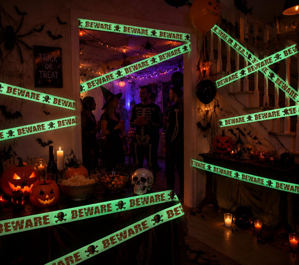 Halloween Glow Dark Caution Tape 2 in x 16.4 ft