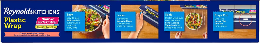 Plastic Wrap, 225 Square Feet | Quick Cut | Pack of 2