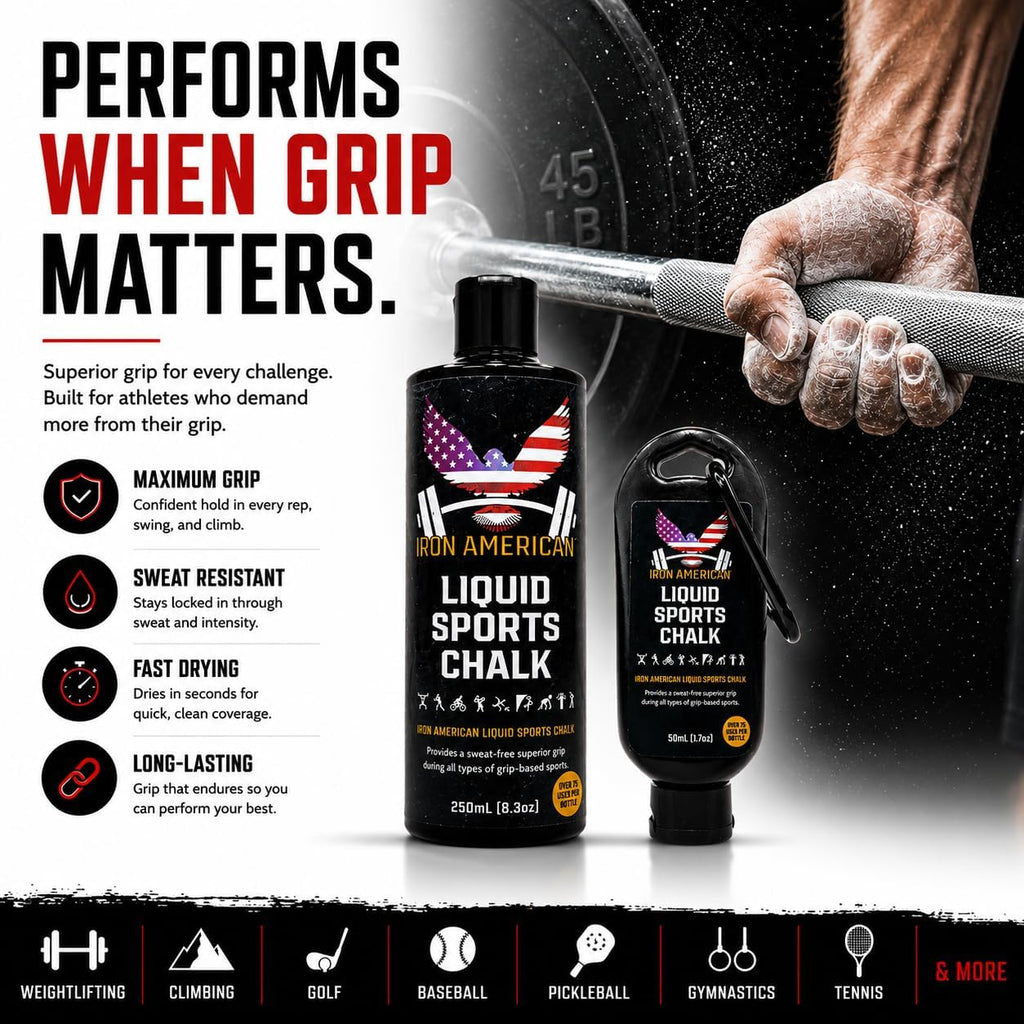Liquid Chalk - No-Mess Long-Lasting Grip Chalk for Weightlifting, Gymnastics, Rock Climbing, and Fitness Training