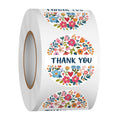 1.5Inch Thank You Stickers Roll 500Pcs Floral Pattern Labels