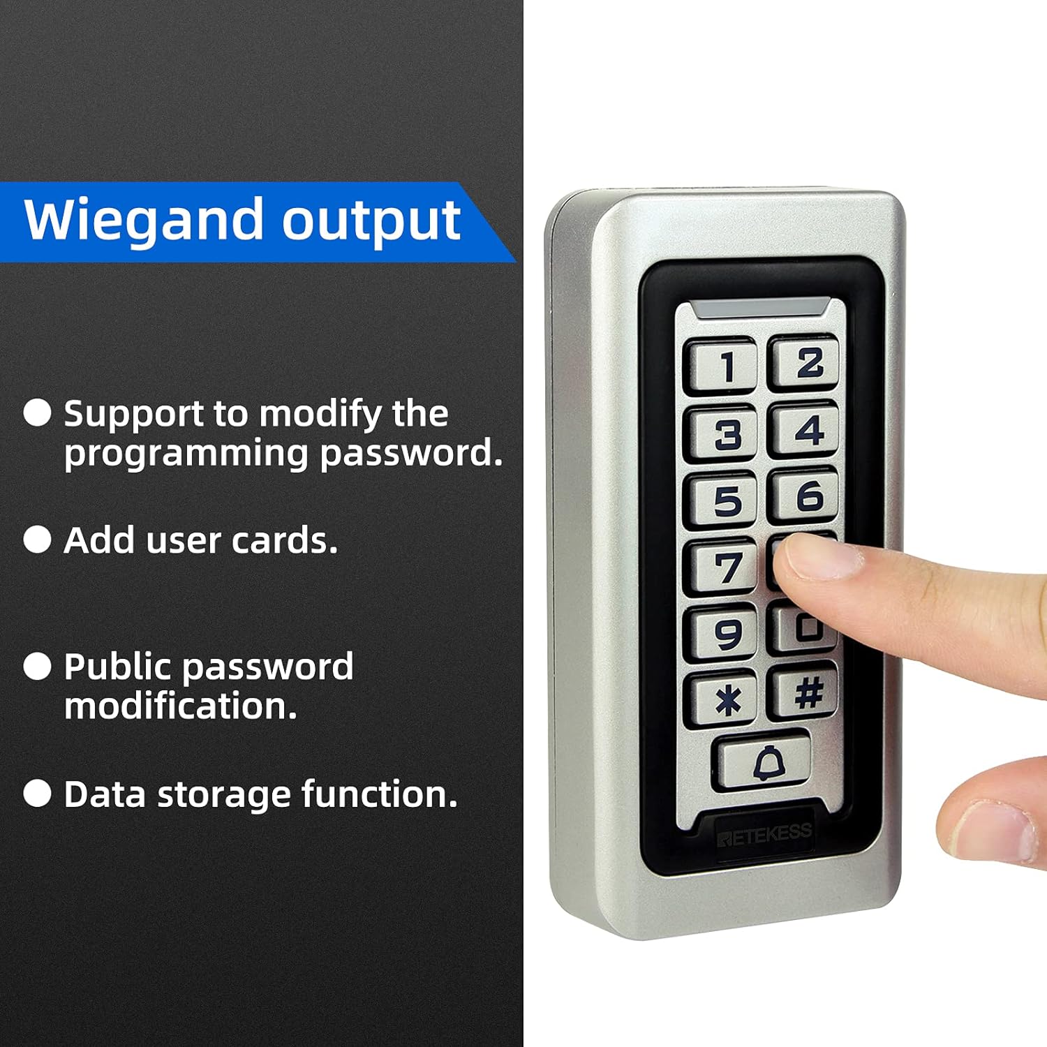 T-AC03 Security Access Control Keypad, RFID Keypad | for Garage,Shop,Home,Warehouse, Stand-Alone, 2000 Users, Wiegand
