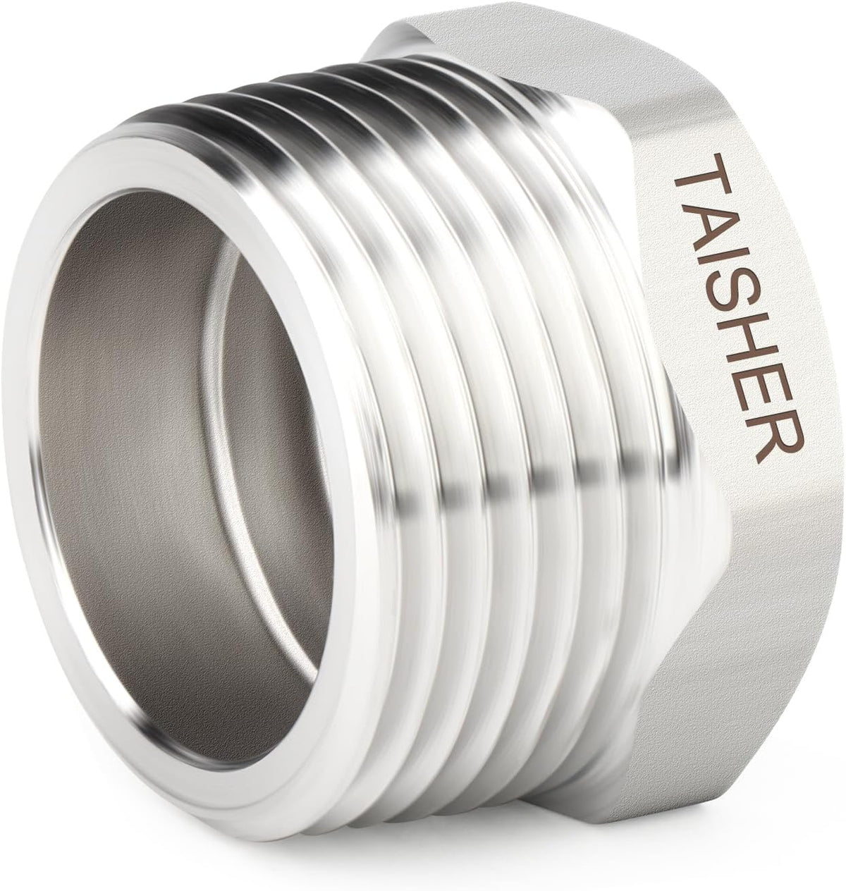 TAISHER 5PCS 304 Stainless Steel New Reducer Hex Bushing, 3/4" NPT Male x 1/2" NPT Female, Reducing Pipe Adapter Fitting