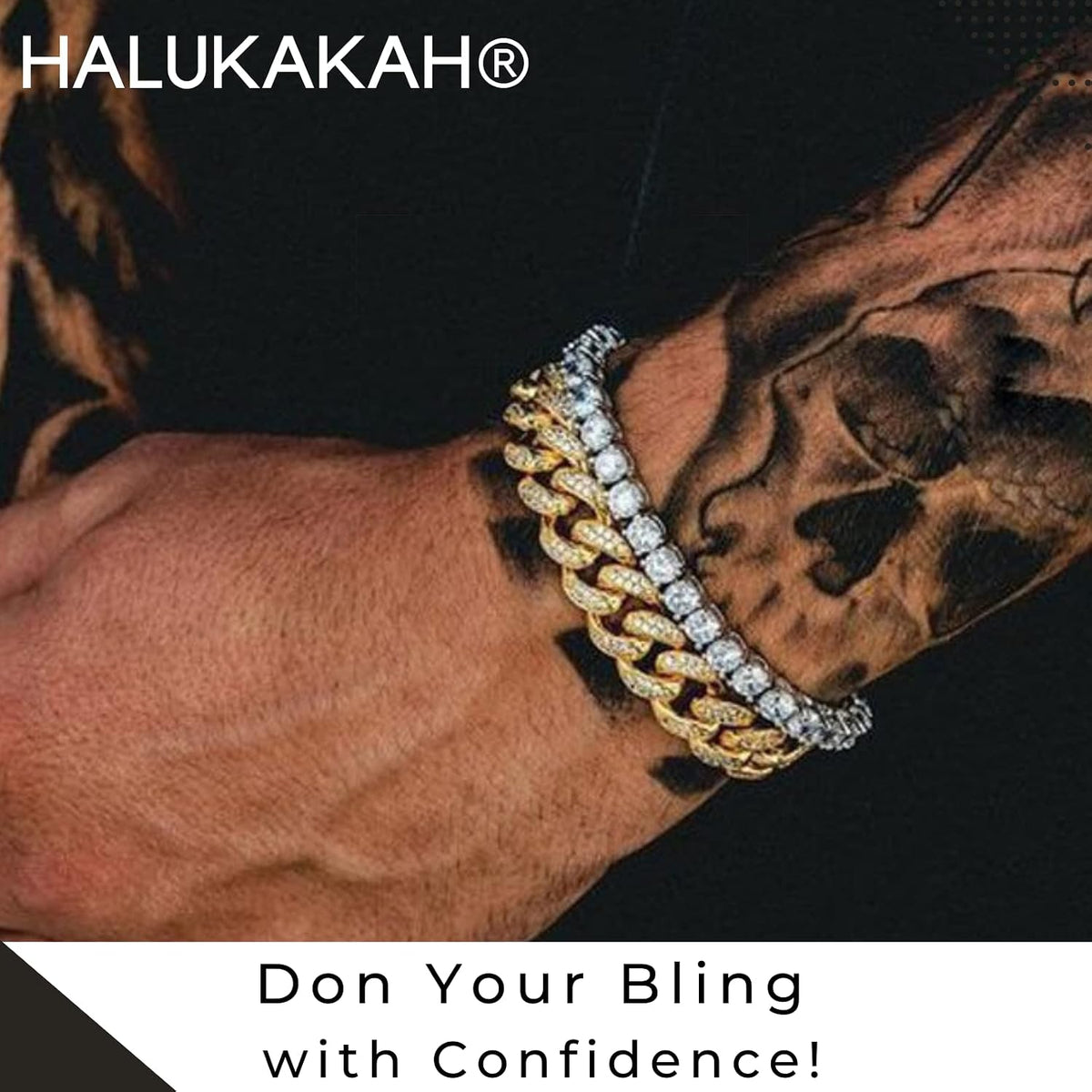 Gold Chain for Men - The Royal - Iced Out 14/20MM Gold/Platinum White/Rose Gold/Rhodium Black Cuban Link Chain