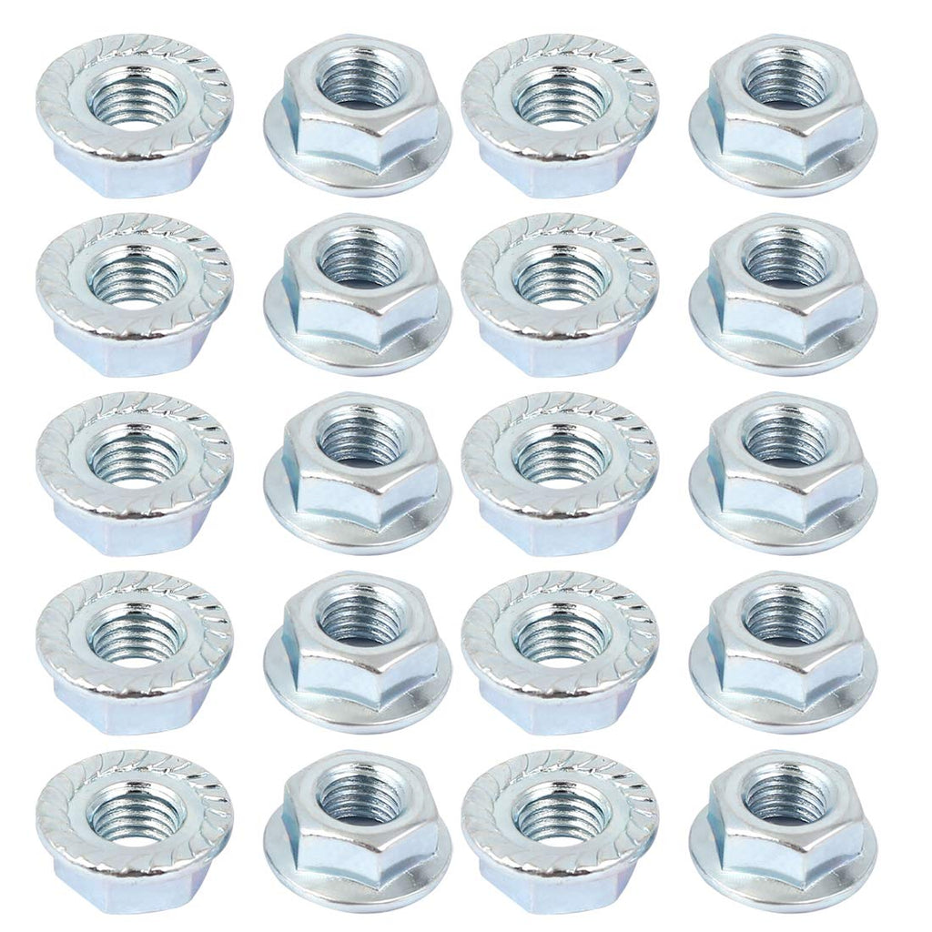 uxcell 10 Pcs 5/16"x24 Carbon Steel Serrated Hex Flange Lock Nuts
