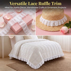 10 Yards White Vintage Double-Layer Lace Trim Ruffle Ribbon