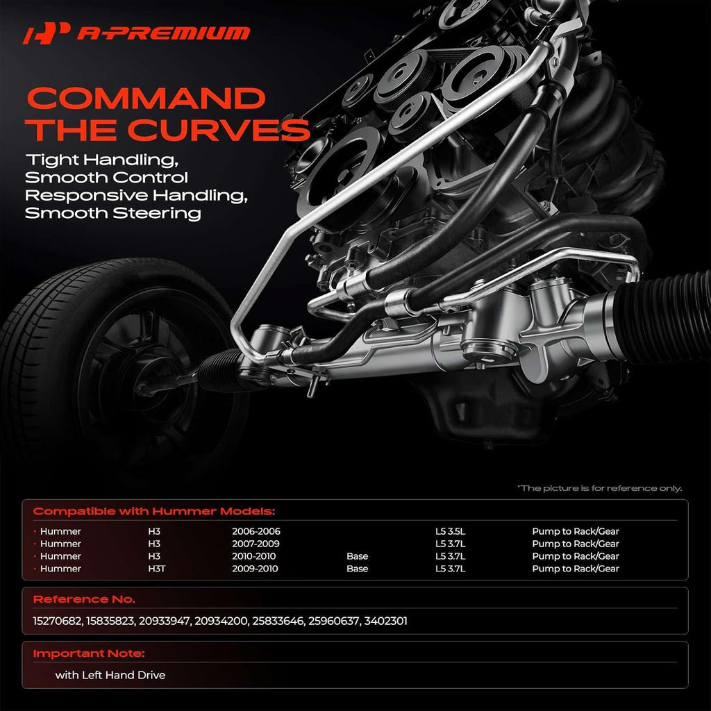 A-Premium Power Steering Pressure Hose Assembly Compatible with Hummer