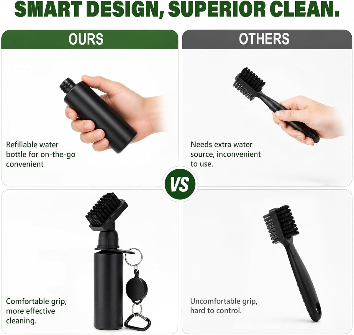 Golf Club Cleaning Kit with Golf Club Cleaner, Grip Cleaner, Club Polish, Brush,Towel and Portable Case, Golf Club