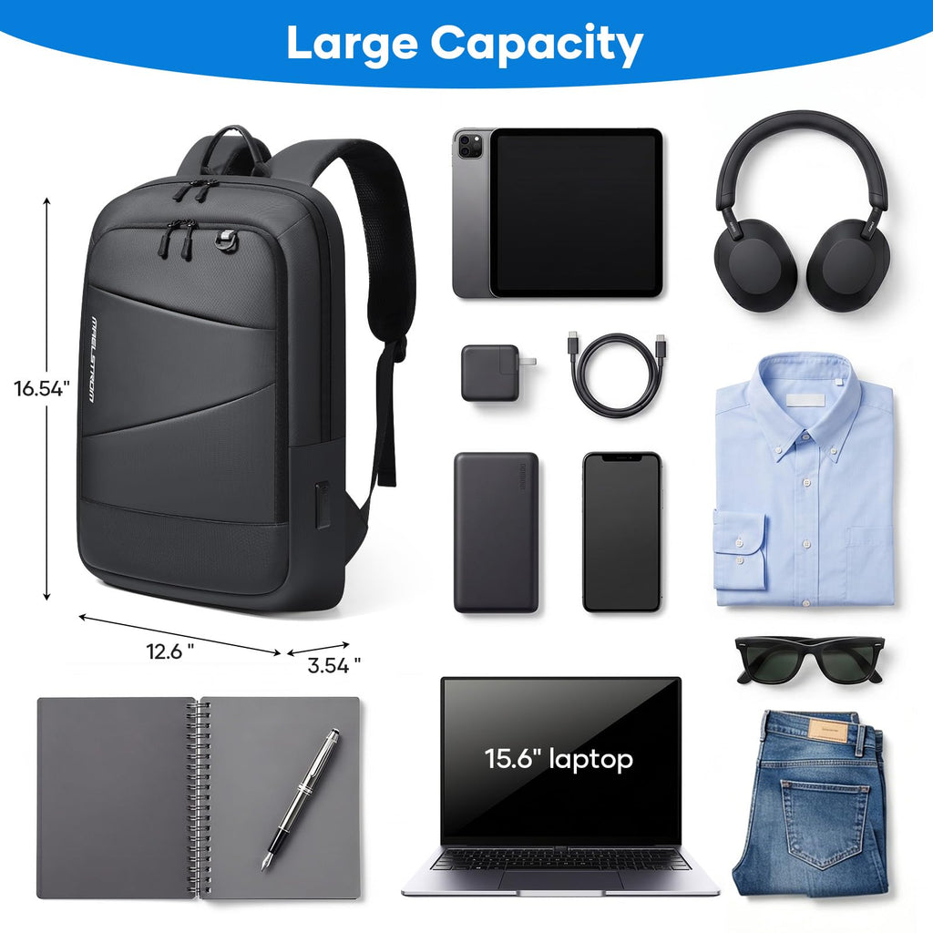 15.6 Inch Laptop Backpack, Lightweight Waterproof Business Bag