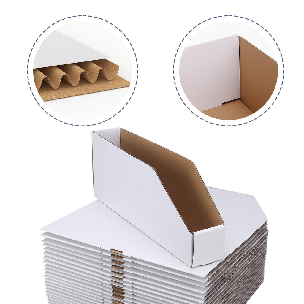 Cardboard Boxes, Pack of 35 Corrugated Storage Bins 12x2x4.5 inch Pantry Organizer Bins for Shelves Garage Office
