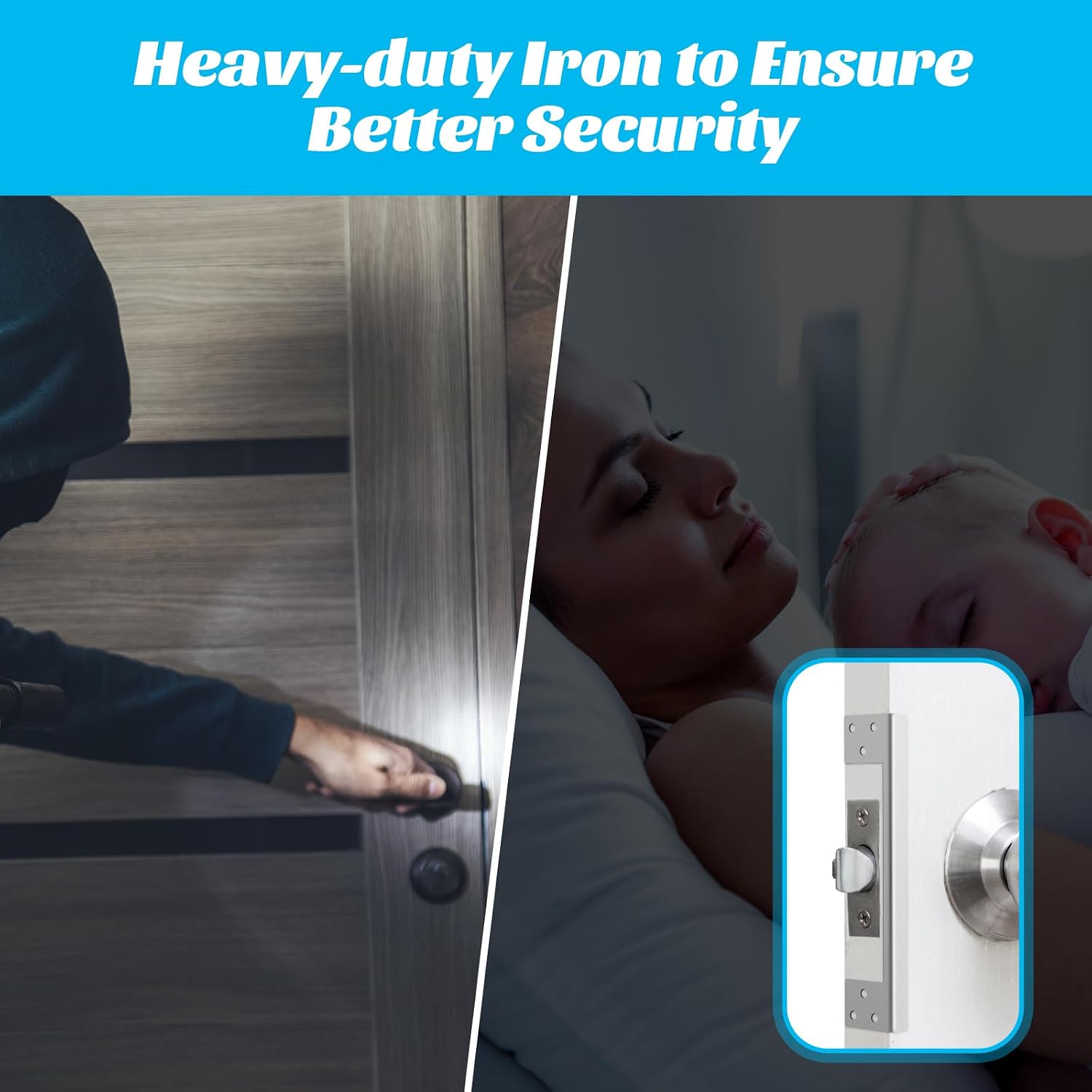 2 Pcs Door Latch Guard Plate 7 Inch Outswing Angle Latch Protector Shield L Shaped Security Reinforcement Striker