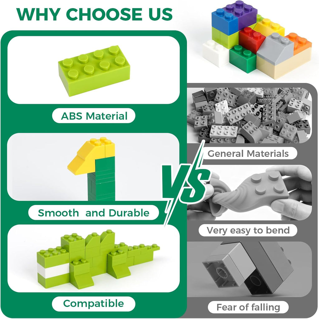 1500 Pieces Building Bricks, Classic Bulk Small Blocks, Classic Bricks Set Basic Building Blocks Compatible with All