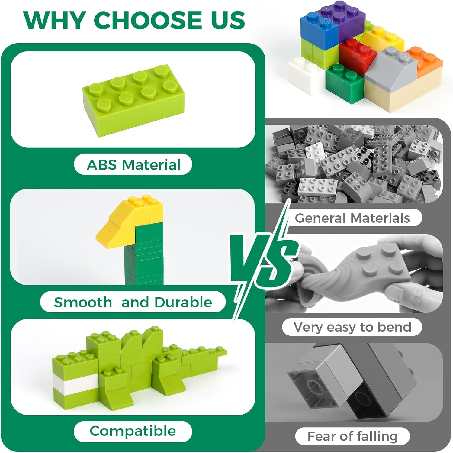 1500 Pieces Building Bricks, Classic Bulk Small Blocks, Classic Bricks Set Basic Building Blocks Compatible with All