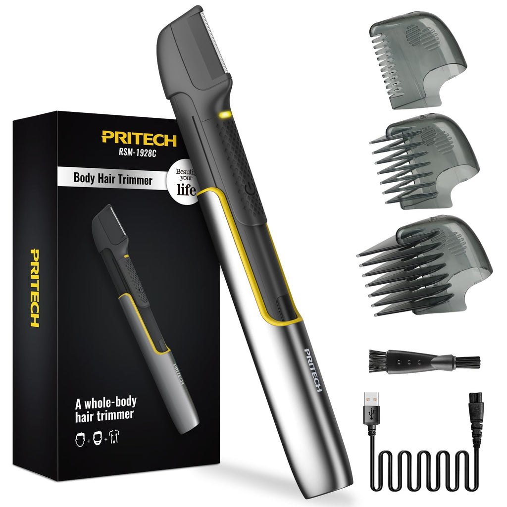 Body & Pubic Hair Trimmer for Men Electric Back Shaver for Men