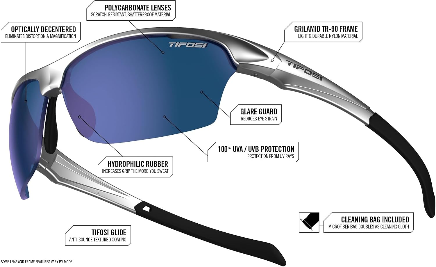 Intense Half-Frame Sunglasses - Golf, Running & Pickleball | 100% UVA/UVB, shatterproof polycarbonate. Vented