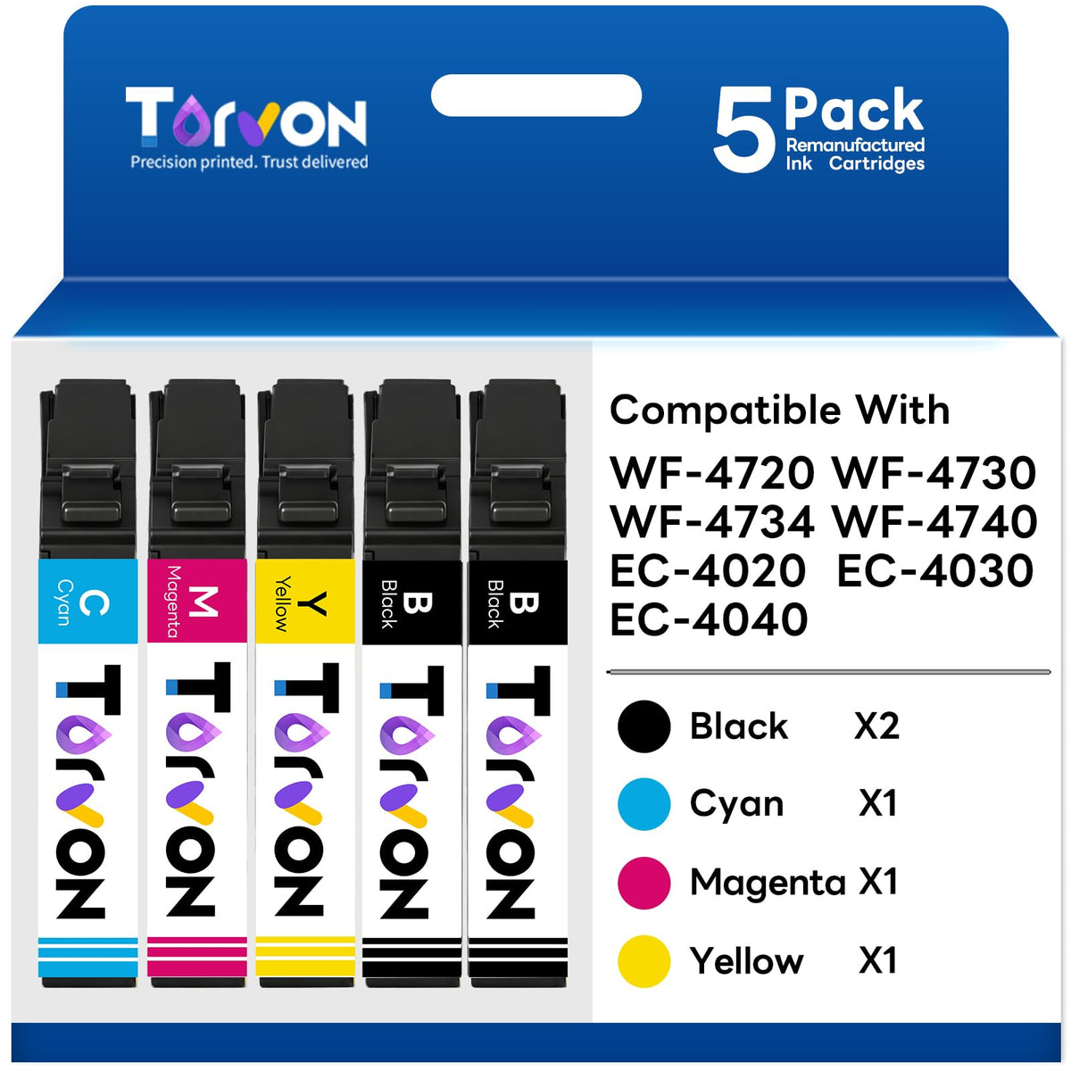 Tovon Remanufactured Replacement for Epson 802 802 XL Ink Cartridges