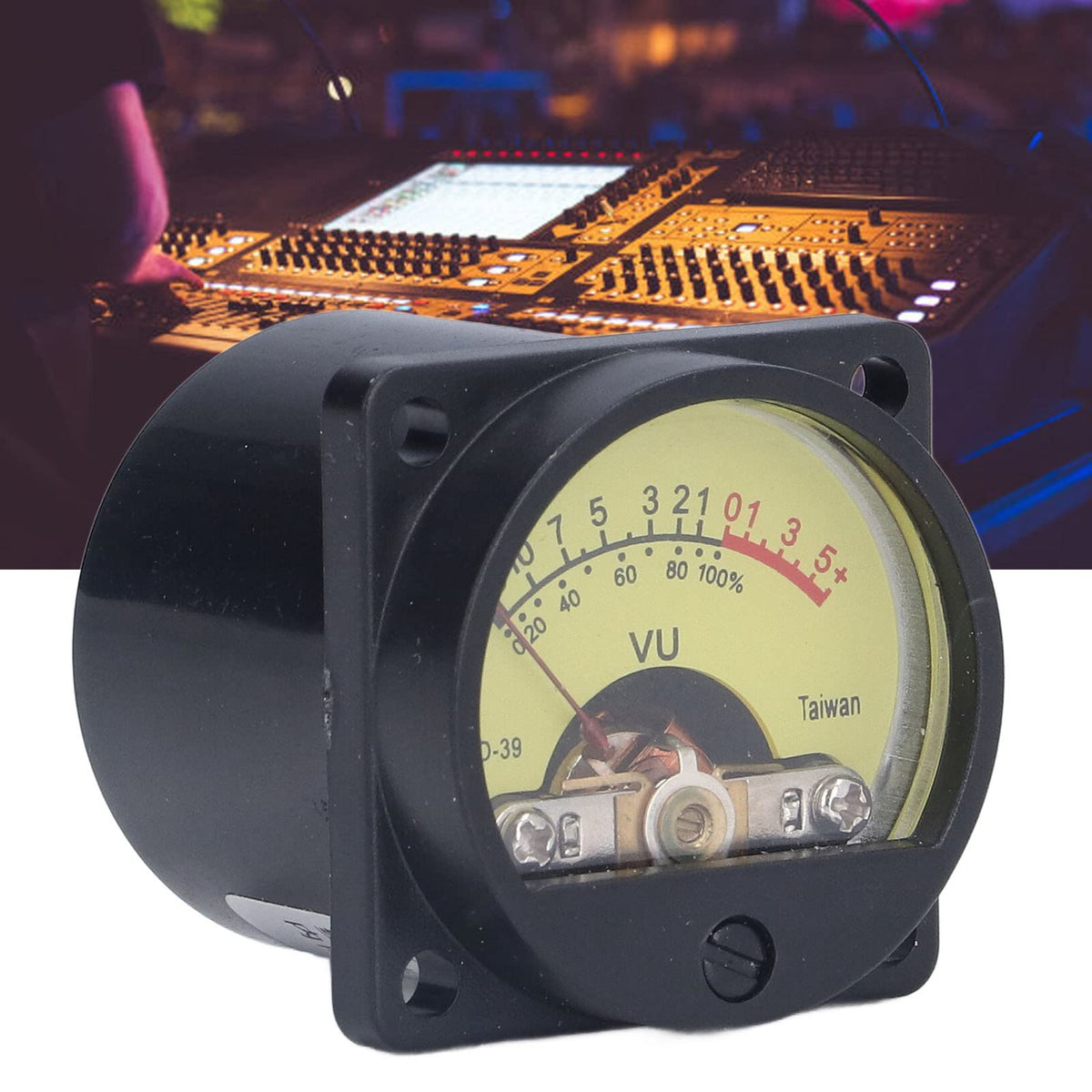 VU Meter Volume Level Meter with Backlight, Vibration Static Proof Plastic Iron Panel for Amplifier Sound and Noise Measurement